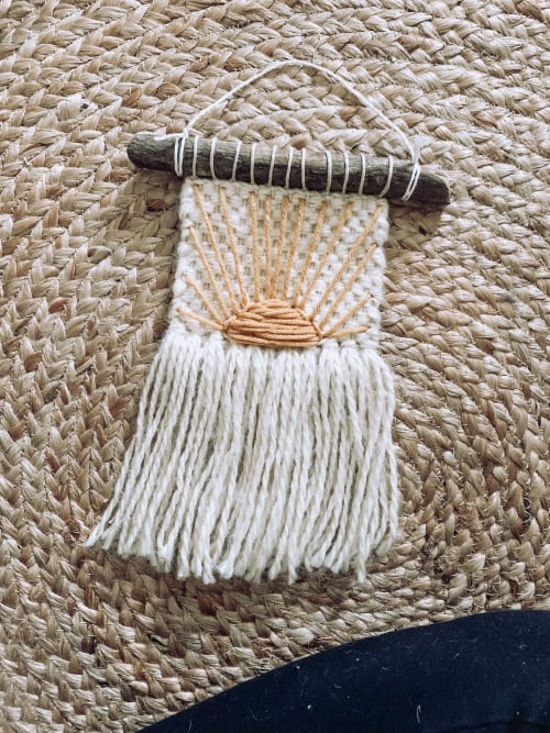 Handmade Woven Wall Hanging Decor - Sunshine Embroidery | Macrame Wall Hanging in Wall Hangings by Hippie & Fringe