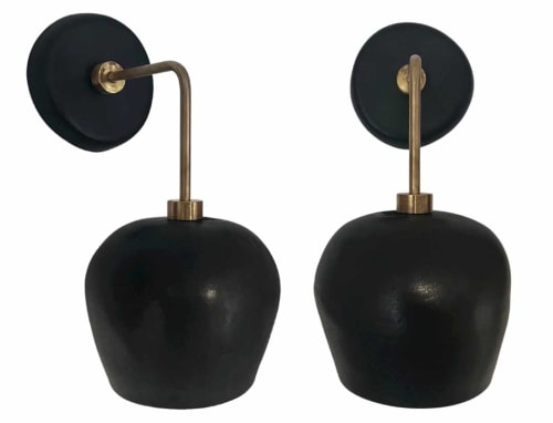 Tapered Sphere Sconce in Charcoal | Sconces by Alex Marshall Studios