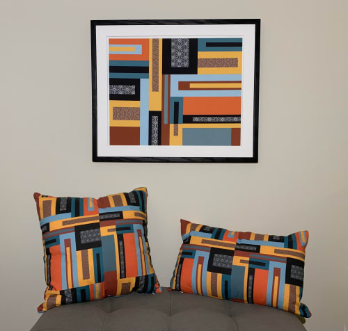 Collage Print Throw Pillow | Pillows by Bent Street Collage Art & Design