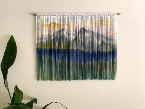 PEAKS PASTEL Mountain Landscape Wall Tapestry | Wall Hangings by Wallflowers Hanging Art