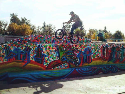 Tara-dactyl Mural | Street Murals by Rachel Kaiser Art | Riverside Railyard Skate Park in Great Falls
