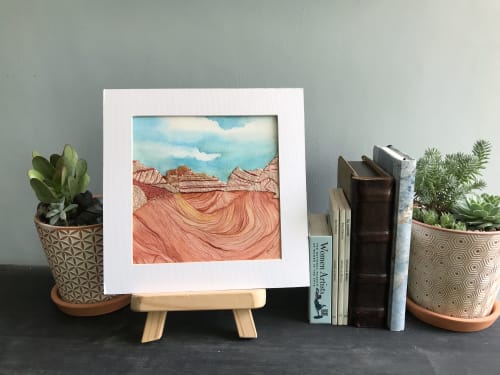 The Wave- Hand-embroidered landscape  (SOLD) | Mixed Media by Laila Vazquez