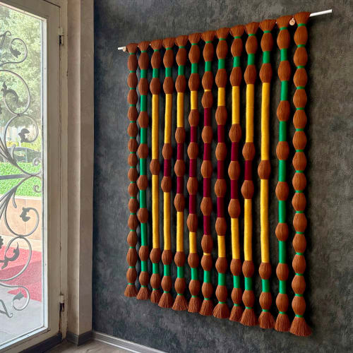 Custom Brown Boho Woven Wall Hanging | Macrame Wall Hanging in Wall Hangings by Sarmal Design