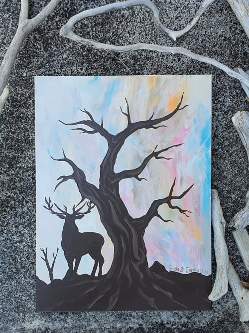 Simplistic deer painting | Paintings by Manabell