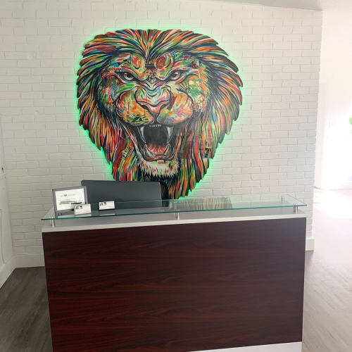 Aggressive PZ Lion | Murals by German Lemus | PZ Law Firm, P.A. in Orlando