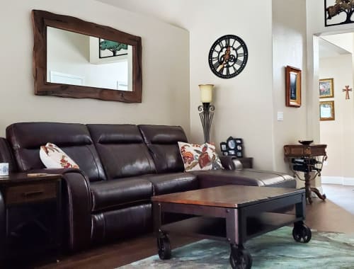 Live edge walnut mirror | Decorative Objects by Abodeacious