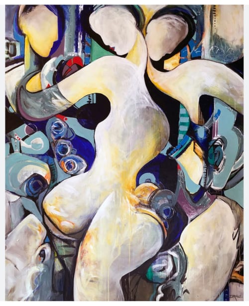 Available: Jazz Trio, Mixed Media on Canvas, 60”x48” | Mixed Media by Jeanette Jarville, BFA Emily Carr University of Art