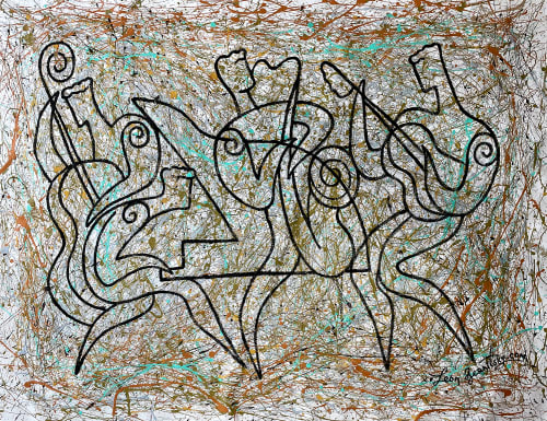 Abstract Jazz Original Painting by Leon Zernitsky | Oil And Acrylic Painting in Paintings by Leon Zernitsky Art