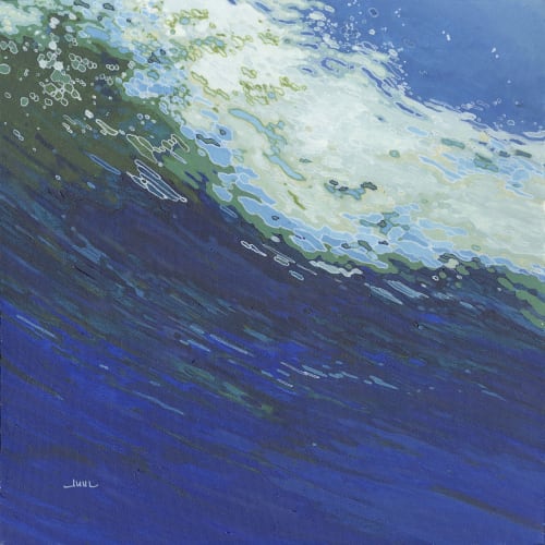 Flexing Ocean Wave. original Juul painting | Oil And Acrylic Painting in Paintings by Margaret Juul