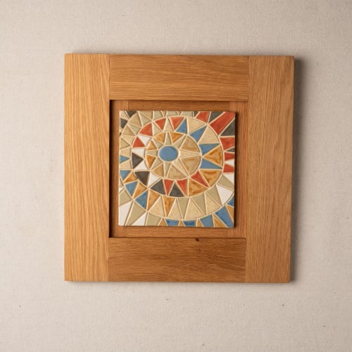 Desert Sun in White Oak Frame - No. 2 | Mosaic in Art & Wall Decor by Clare and Romy Studio