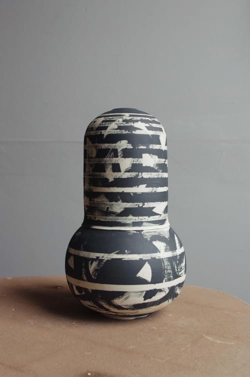 Striped Acorn Vase | Vases & Vessels by Studiolo Artale