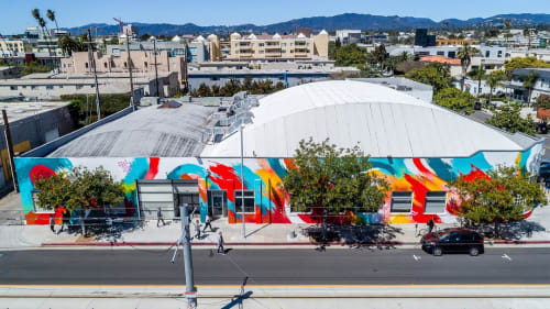 Commissioned Abstract Mural | Murals by David ‘MEGGS’ Hooke | Cross Campus in Santa Monica