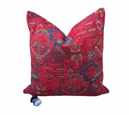 Red boho throw online pillows