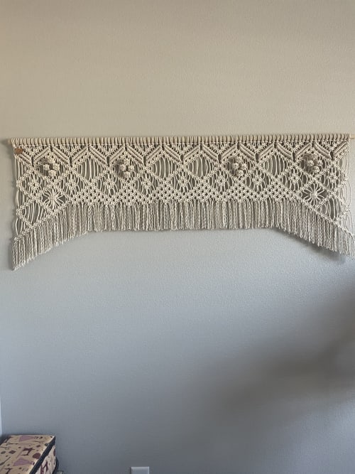 54” Macrame Curtain | Macrame Wall Hanging by Frayed Knot Co.