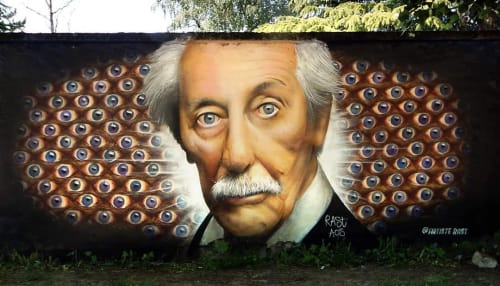 Jean Rochefort | Street Murals by ArtisteRast | School Franco-Allemand in Buc
