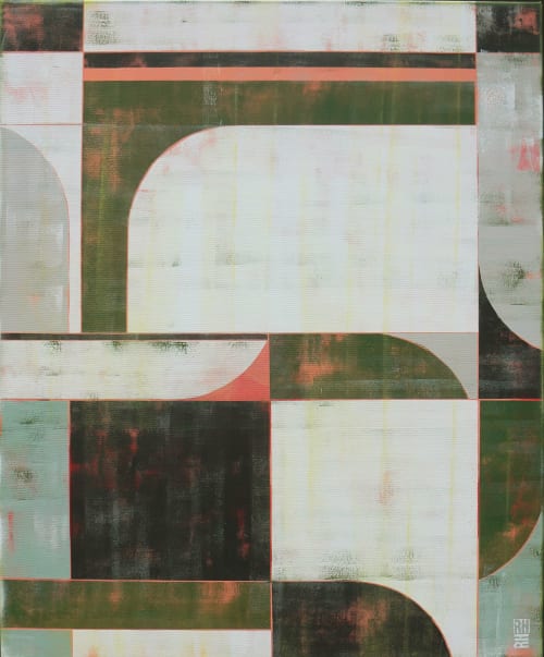 The Maze Green and Black | Oil And Acrylic Painting in Paintings by Ronald Hunter