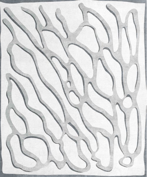 Rug Tratto Grigio Modern White Grey Abstract Pattern | Rugs by Atelier Tapis Rouge