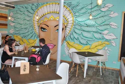 Pineapple Cafe Mural | Murals by Caroline Mudge | Pineapple Cafe in Cairns City