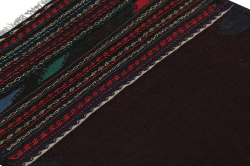 Vintage Afghan Kilim Runner with Stripes and Brown Open | Rugs by Rug and Kilim