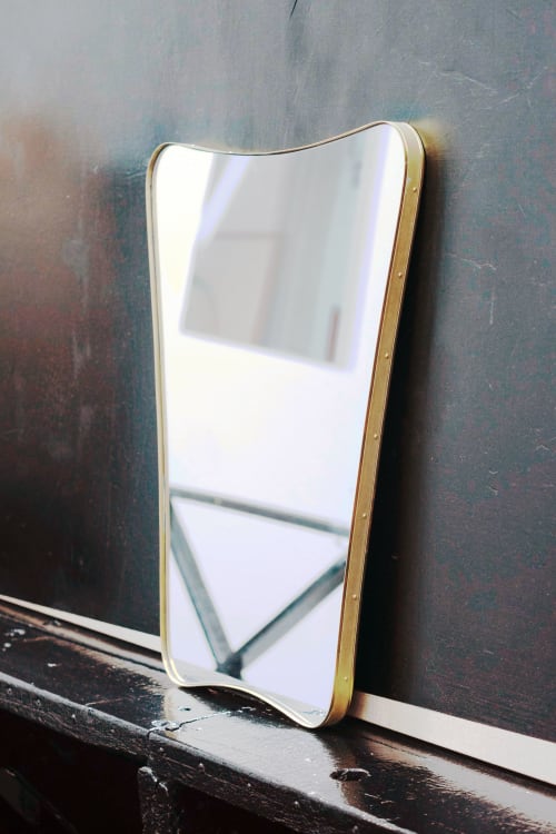 io Ponti Inspired Brass Tape Framed Timeless Luxury  Mirror | Decorative Objects by Jover + Valls