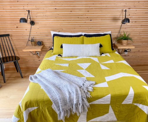 Pieces of Light Quilt - Citron - 100% Organic Cotton, Bamboo | Linens & Bedding by Studio Prismatic