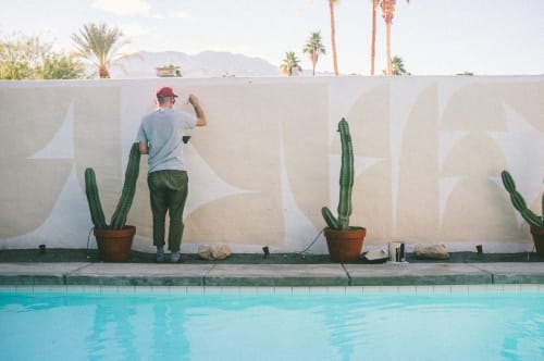 Glass Cabin Pool Mural By Cody Hudson Seen At Palm Springs Palm