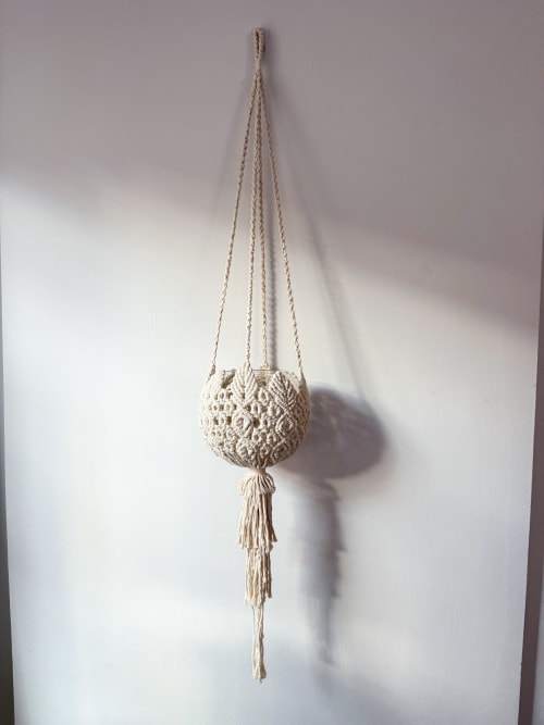 Boho Macrame Plant Hanger | Handmade Cotton Indoor/Outdoor P | Plants & Landscape by Damla