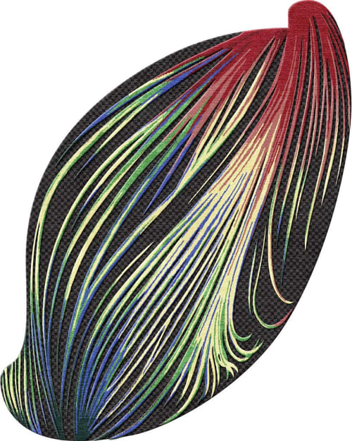 Rug Laser Sun hand-knotted colorful asymmetric shape | Area Rug in Rugs by Atelier Tapis Rouge