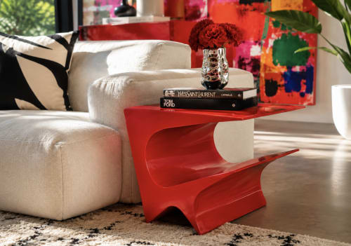 Star Axis Side Table in Red Aluminum by Neal Aronowitz | Tables by Neal Aronowitz