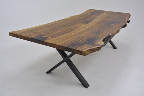 Live Edge Chestnut Solid Wood Dining Table | Tables by Tinella Wood