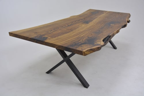 Live Edge Chestnut Solid Wood Dining Table | Tables by Tinella Collection
