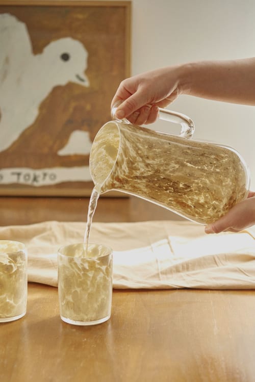 Hand Blown Glass Water Pitcher | Drinkware by Creating Comfort Lab