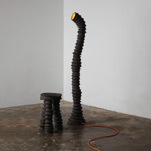 Rakis Floor Lamp - Tall Standing Ceramic Lamp | Lamps by Catalin F