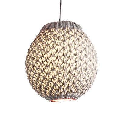 Knitted Pendant Light - Falling 50cm | Pendants by Ariel Zuckerman Studio