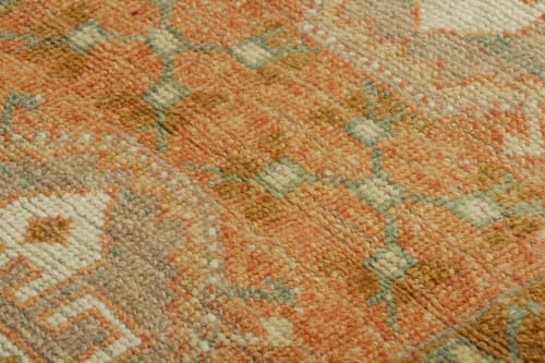 Vintage Turkish Rug in Pink and Cream with Floral Medallions | Rugs by Rug and Kilim