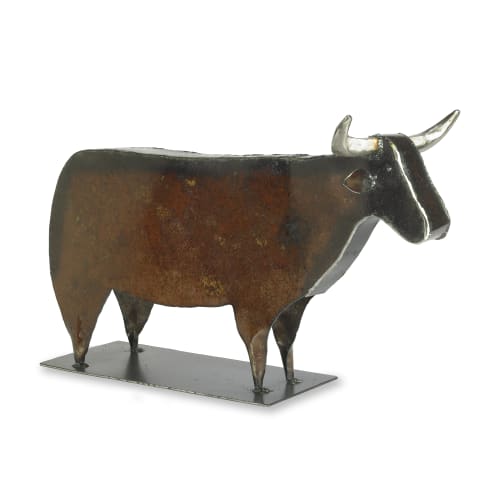 Ben's Cow Tabletop Sculpture | Sculptures by Gatski Metal