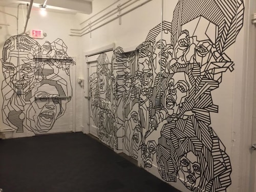 Face Tape Art Mural | Murals by Dustin Hedrick