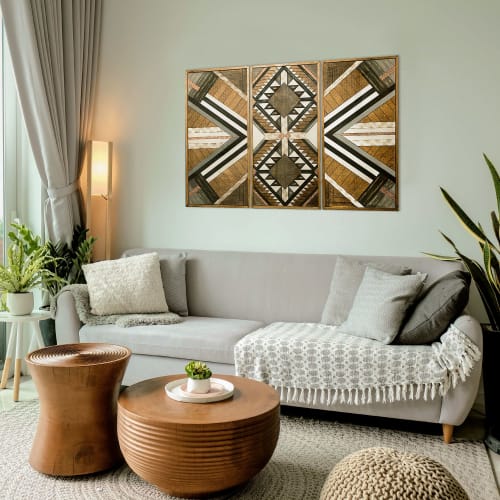 ''Aztec Trio'' Wood Wall Art | Wall Hangings by Skal Collective