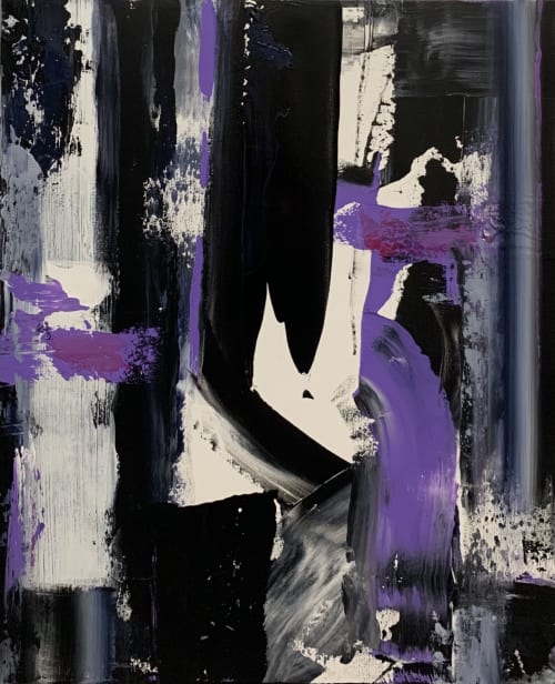 "Grape Crush". Abstract Painting | Paintings by Alice Lipping | Vesta Trattoria & Wine Bar in Queens