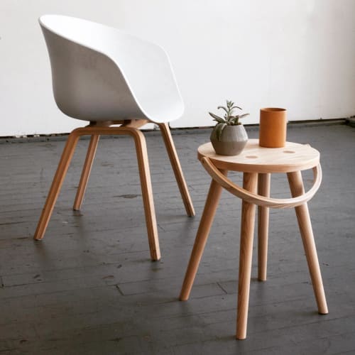 Round Wood Stool Side Table Chair By Yvonne Mouser Seen At