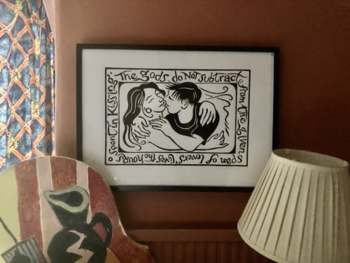 The Lovers' Contract Linocut | Paintings by Hugh Dunford Wood