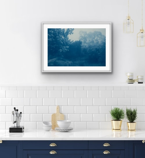 Fog Ridge (16 x 24 inch hand-printed cyanotype) | Photography by Christine So