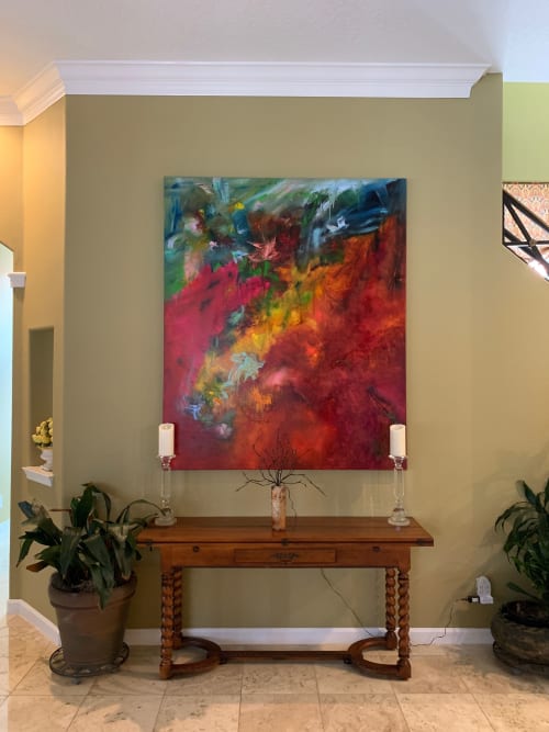 Flowers & Faeries Oil Abstract | Paintings by Strokes by Red - Red (Linda Harrison)