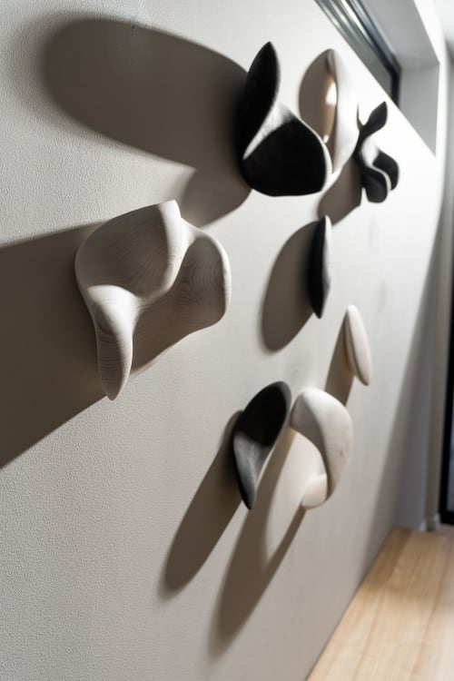 Black and White Wood Wall Sculptures | Wall Hangings by Ivars Design