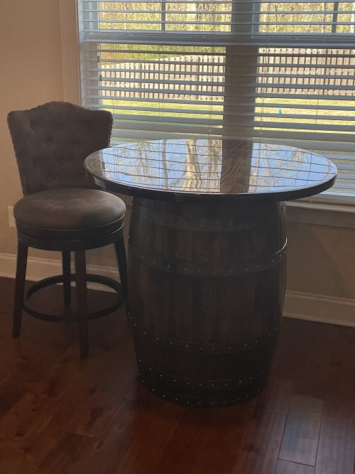 Wine barrel bar table | Side Table in Tables by Peach State Sawyer Services
