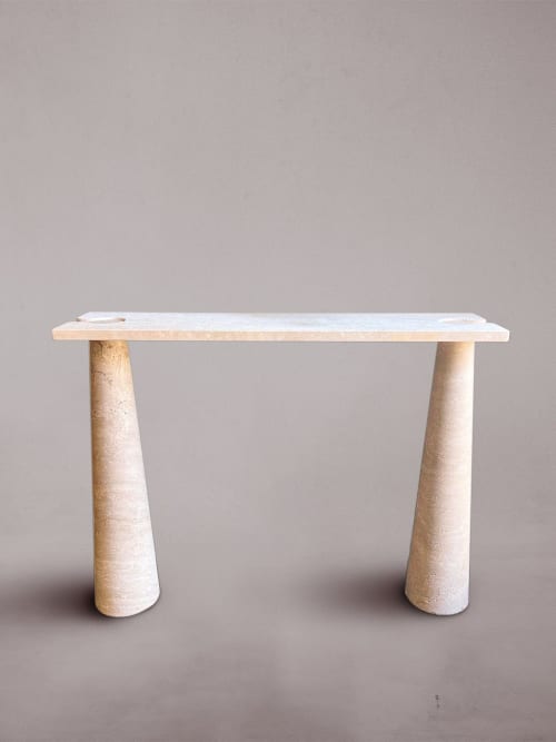 Natural Travertine Console Table. Narrow Console Table. | Tables by HamamDecor LLC