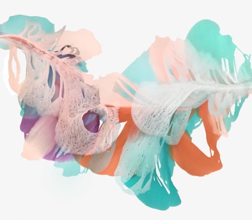 Abstract Flora : After Hildegard 52X45 | Mixed Media by Marta Spendowska | Marta Spendowska LLC in Portsmouth