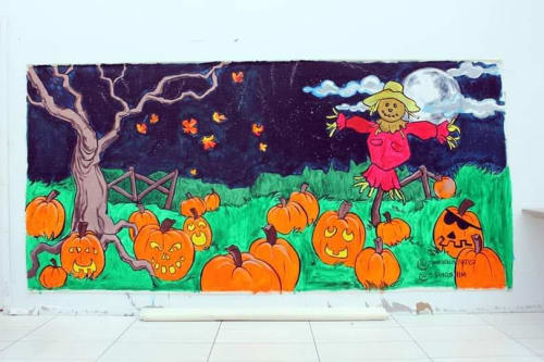 Halloween Mural | Murals by Shane Wilcox | White Oaks Mall in London