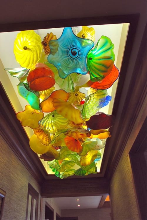 Glass Ceiling,  Wailea | Chandeliers by Rick Strini | Private Residence in Wailea-Makena