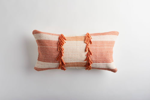 Tolima Lumbar Terracotta & Sage Green Pillow Case | Pillows by ZUAHAZA | Finca San Felipe in La Calera